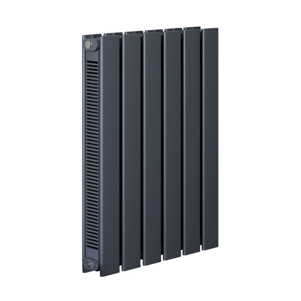 Milano Anthracite Erin Horizontal Double Flat Panel Convector Radiator - 600Mm X 420Mm