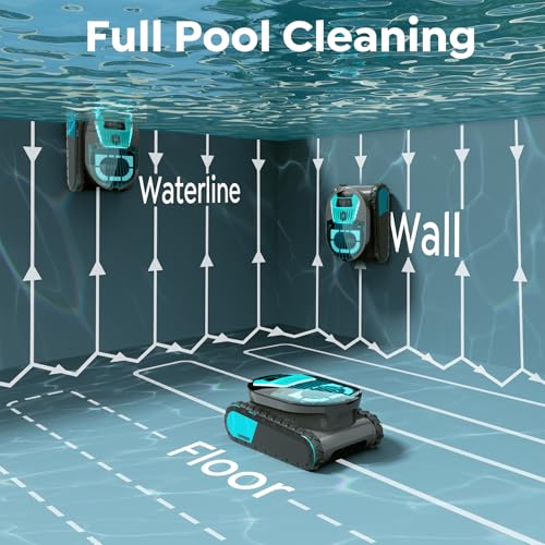 Image of Pleco Pro Cordless Robotic Pool Cleaner, Smart Navigation, 210-240 Min Runtime, Wall Climbing & Waterline Cleaning, Up to 2691 Sq.Ft, Dual-Layer Filtration for Inground Pools(Graphite Gray)