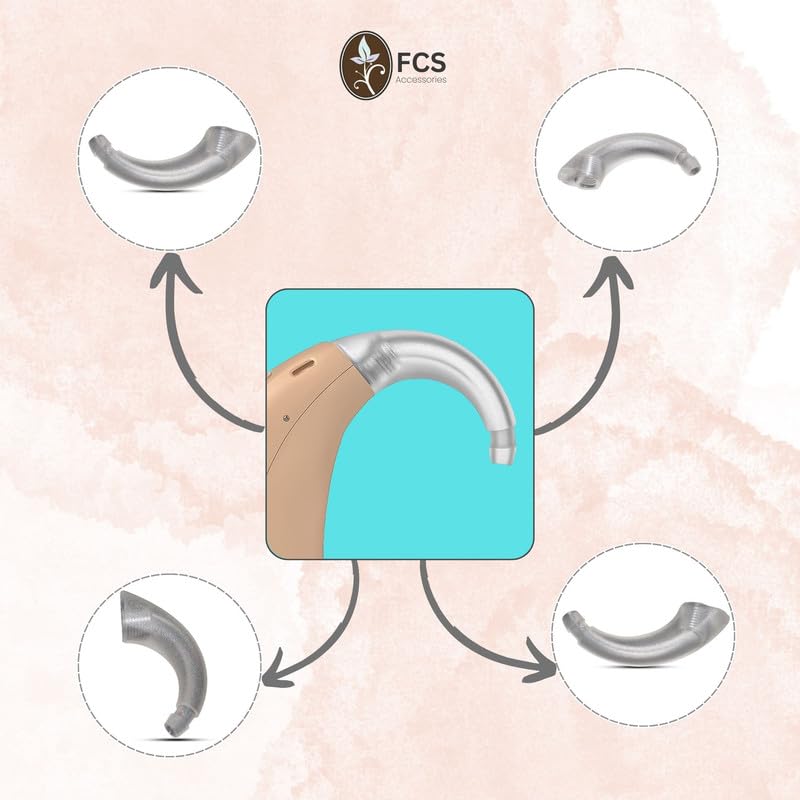 Diagram showing how the ear hook connects to a hearing aid.