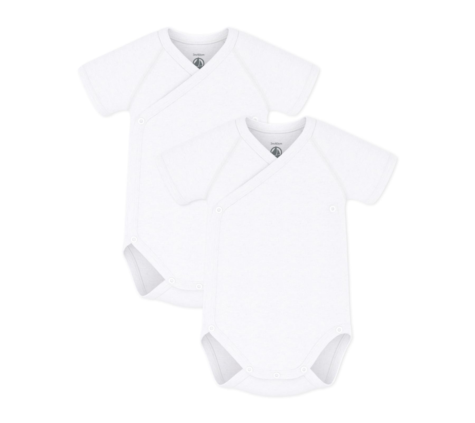 Petit Bateau Unisex Baby 54220 Kurzarm-Body für Neugeborene (2er Pack)