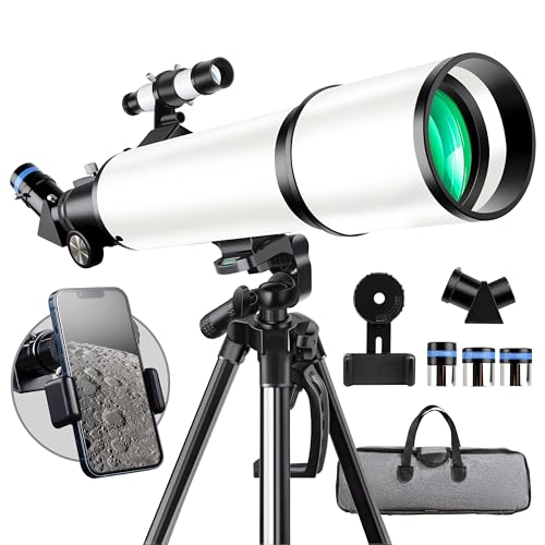Telescope, Telescope for Adults High Powered,GALAEYES 80mm Aperture 600mm FL with Metal AZ and Phone...