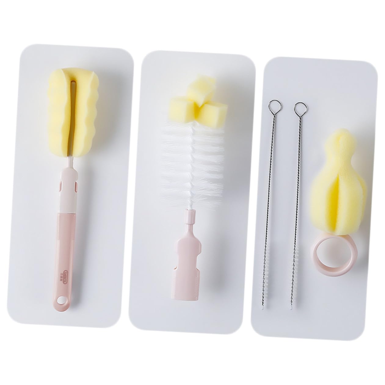 3 Set Spazzole per Bottiglie Scovolino per Pannolini Completa per Bottiglie Ppsu e Design Ergonomico e Resistente per Uso