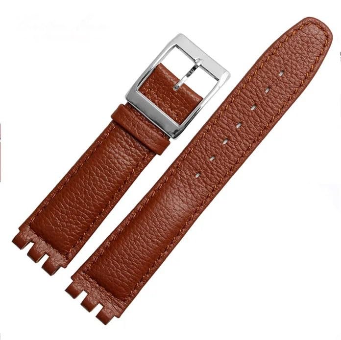Bracelet de montre en cuir de vachette pour Swatch homme femme robuste