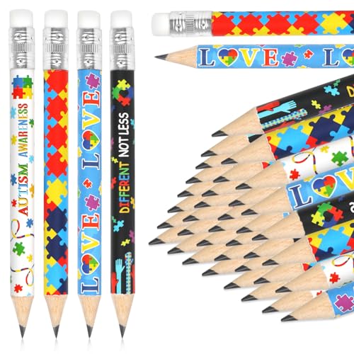 Whaline Set 60 Lápices Cortos de Grafito con Borradores