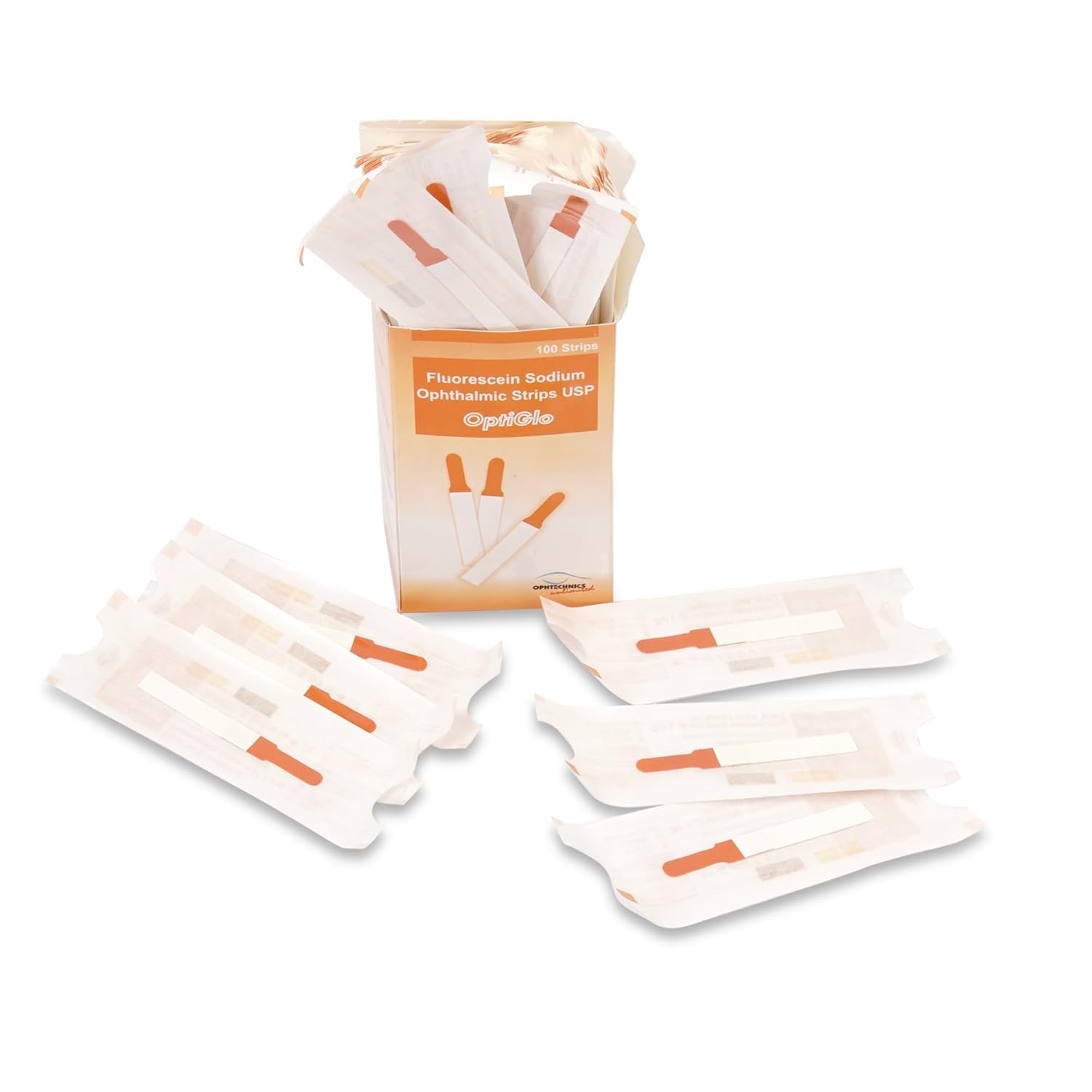 Medovia Fluorescein Sodium Ophthalmic Strips for eye diagnosis | PH Test Strip | fluorescent strips | 100 Strips in One Box 2
