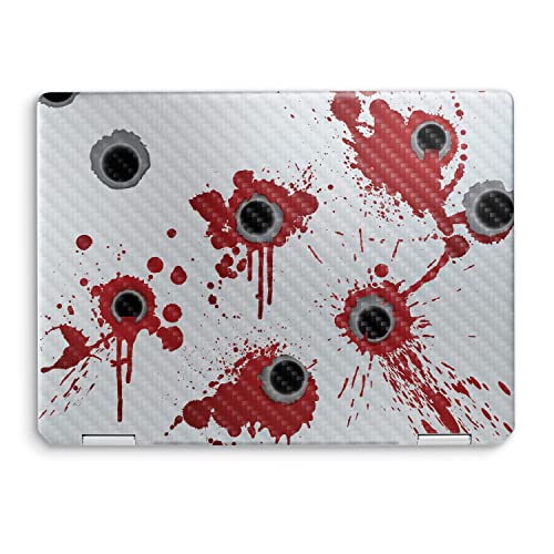 Image of MightySkins Carbon Fiber Skin Compatible with HP Spectre x360 14 inch (2022) Full Wrap Kit - Bullet Holes | Protective, Durable Textured Carbon Fiber Finish | Easy to Apply | Made in The USA