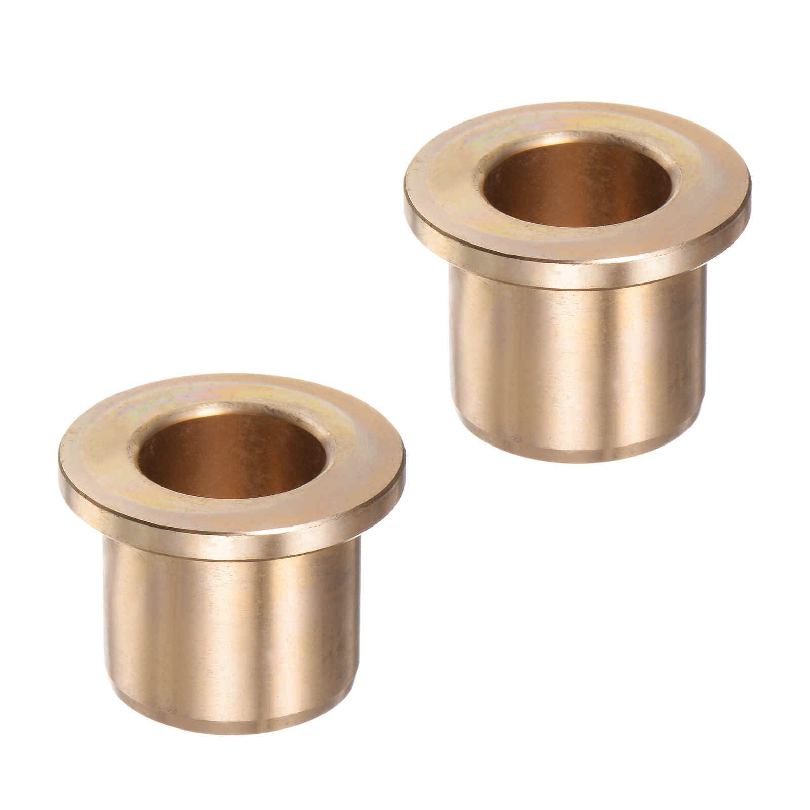 2pcs Bronze Flange Bearing Sleeve [15mm Bore x 21 OD x 20mm Flange Thickness] Self-Lubricating Bushings