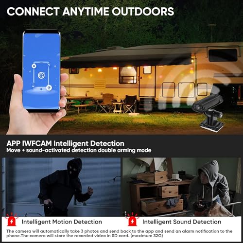Telecamera di Retromarcia per Gancio di Traino, Telecamera per la Retromarcia WiFi HD 1080P, Telecamera di Backup per Camper con Base Adesiva Magnetica, Rilevamento del Movimento