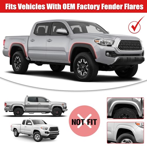 Image of Mud Flaps Compatible with Toyota Tacoma 2005-2015 Mud Guards Splash Guards Tire Protector Mudguard (with Fender Flares), Front and Rear (Driver & Passenger Sides)