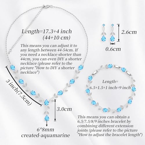 Image of GZWHD Wedding Jewelry Sets for Bride Bridesmaid Women Cubic Zirconia Necklace Earrings Bracelet Set Gift for Mother Friend Wife Daughter Sister Party Prom Jewelry