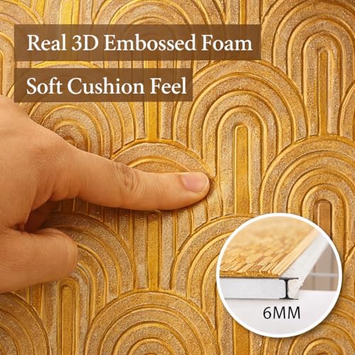 Image of Barebeauty 3D Wall Panel Wallpaper, Self Adhesive PE Foam Brick Sticker, Waterproof Wall Covering for Home Decor, 70 x 70 cm (Pack of 6, 31.62 Sq. Ft. Approx)