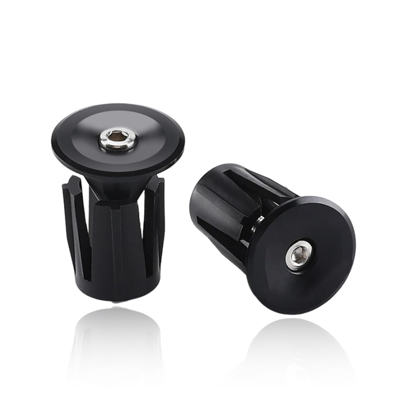 2 Pack Aluminum Bike Handlebar End Plugs Bike Bar End Grips Expanding Locking Bar End Caps for Drop Bars, Expandable Adjustable Locking End Caps