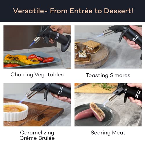 EurKitchen Premium Butan Flambierbrenner für Speisen mit Sicherheitssperre, Regelbarer Flamme, Auffüllbarer Creme Brulee… – Bild 4