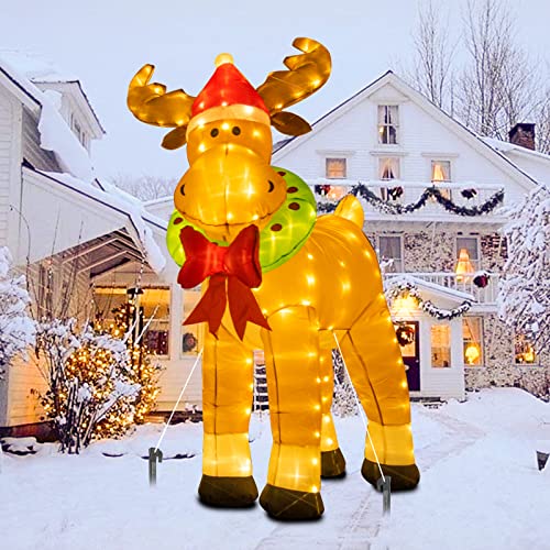 PEIDUO Inflatable Reindeer Christmas Yard Decorations, Christmas Inflatables Outdoor 6Ft Reindeer, Inflatable Christmas Reindeer with Stakes Ropes PEIDUO Inflatable Reindeer Christmas Yard Decorations, Christmas Inflatables Outdoor 6Ft Reindeer, Inflatable Christmas Reindeer with Stakes Ropes
