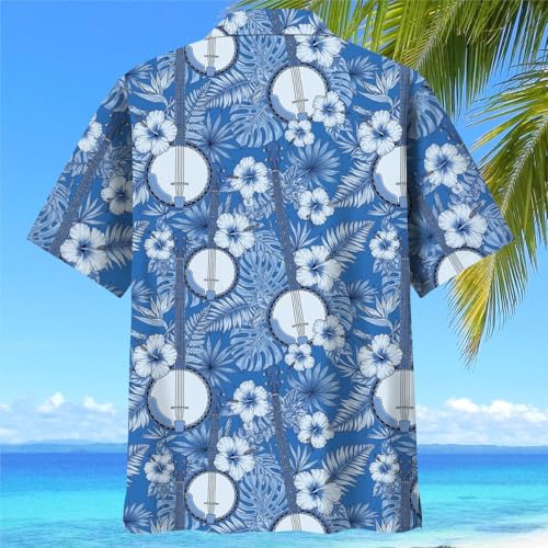 Banjo Shirt for Men – Funny Banjo Pattern Hawaiian Shirt, Vintage Banjo Gifts for Men, Music Aloha Shirt Size S-5XL4