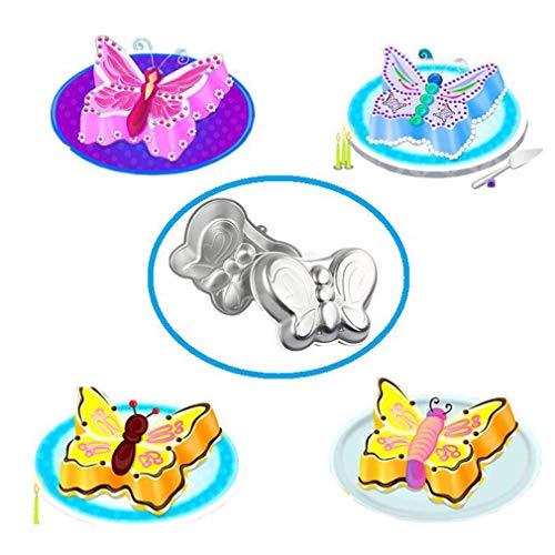Image of Ulalaza Butterfly Cake Pan 3D Aluminum Cake Mould Wedding Christmas Birthday Cake Baking Pan