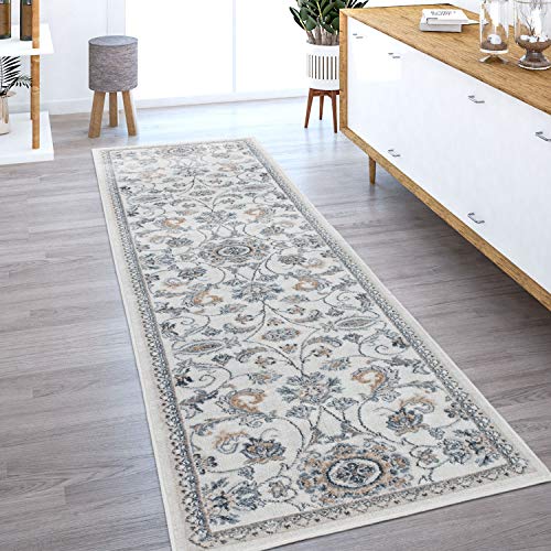 Paco Home Teppich Wohnzimmer Kurzflor Orientalisches Muster Ornamente Modern Beige Blau, Grösse:160x220 cm – Bild 5