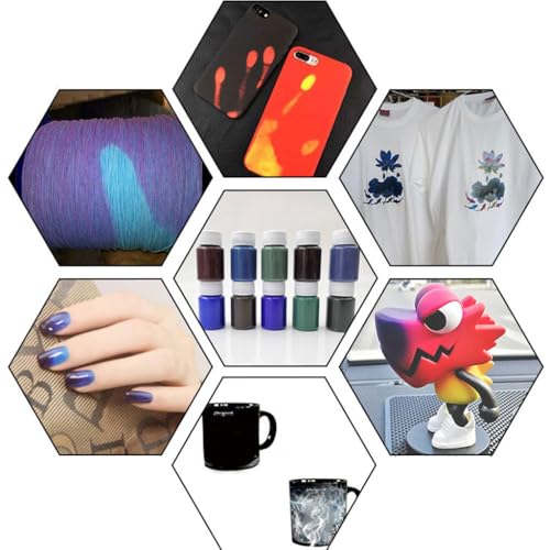 STBQHG Thermochromic Temperature Activated Pigment Powder Heat Sensitive Color Changing Powder for Paint Resin Epoxy Art Craft