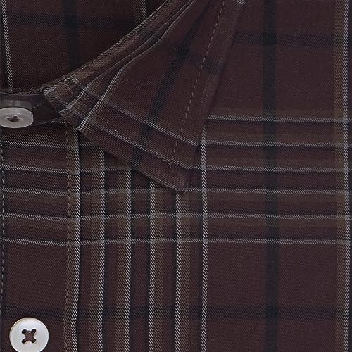 Image of GHPC 100% Cotton Checkered Half Sleeves Regular Fit Formal Shirt for Men
