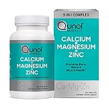 Qunol Magnesium 3 in 1 Tablets with Calcium, Magnesium & Zinc for Immune Support, Bone, Nerve, and M