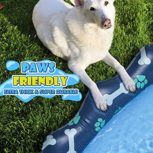 HaoVrisn Wasserspielzeug Kinder Outdoor, 170CM Wassersprinkler Kinder Outdoor, Hundepool, Splash Pad für Kind und Haustiere, Rutschfestem und Verdicktem PVC Boden (170CM)