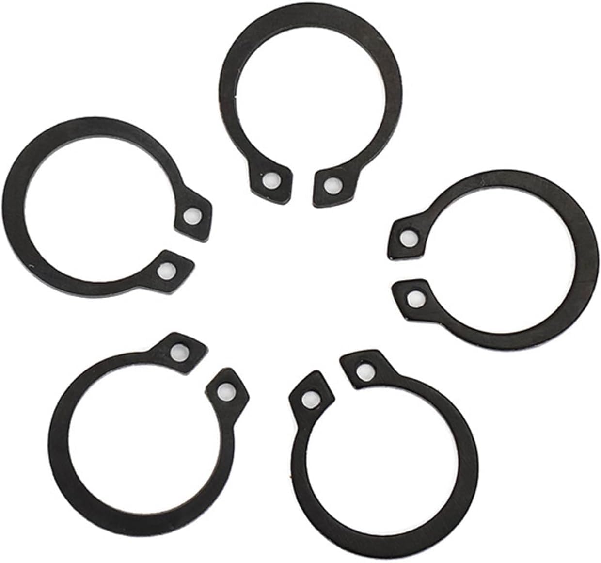 Byngsdcc One Color Clip Rings, 5 Pcs 125-145Mm Black 65Mn Alloy Steel External Circlips Snap Retaining(130Mm)