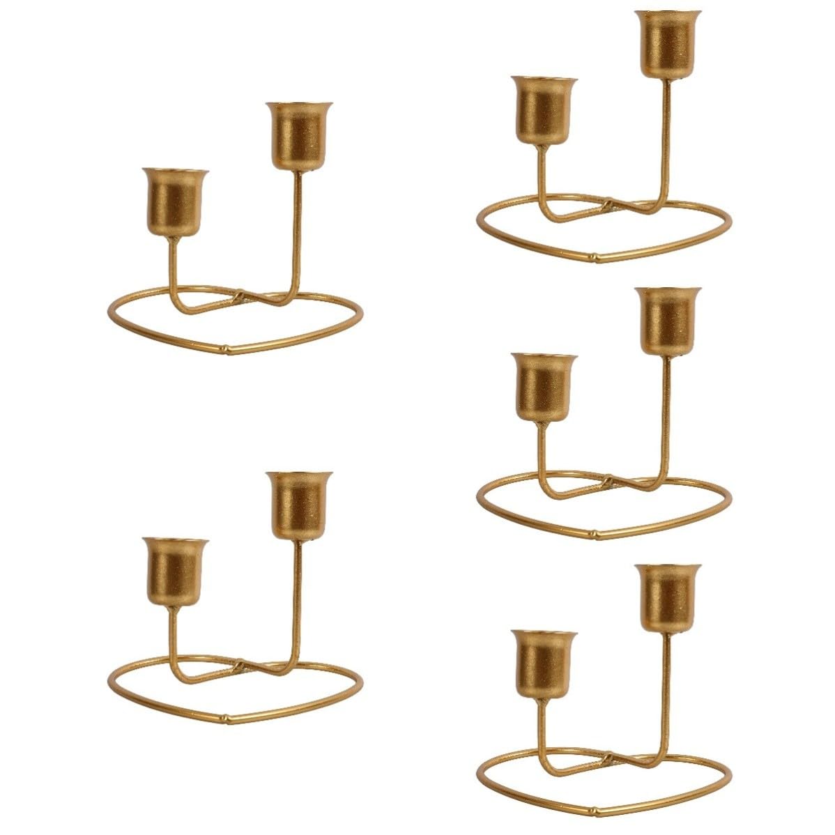 Beaupretty 5 Pezzi Portacandele da Tavolo in Ferro Oro, Stile Vintage