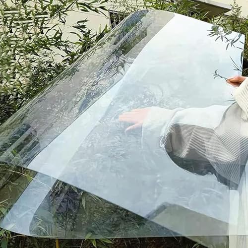 JIwqDY Policarbonato Placas Transparente, Tejados de Plastico Exterior 1mm Plancha Plastico Rigido Protección UV para Invernaderos, Techos, Cocheras(1x3m/3.28x9.84ft)