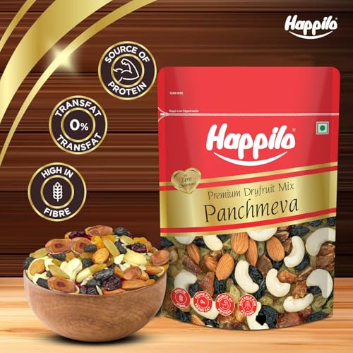 Image of Happilo Classic Panchmewa Dry Fruit Mix 400g | Fit for Fasting | Healthy Snacks Mixed Nuts | Dates | Golden Raisins | Afghan Raisins | Cashews | California Almonds