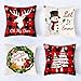 Fundas Navideñas para Cojines, Fundas para Cojines de Sofa Navidad, Funda de Almohada Decorativa Navidad, Árbol de Navidad, Reno, Copo de Nieve Fundas para Cojines, 6 Piezas, 45x45 cm
