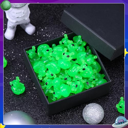 Image of 50 Pcs Alien Ducks Toy Figures, Mini Alien Resin Ducks Bulk, Tiny Aliens Figurine Dress up Duck Toy for Party Favors (Luminous Aliens)