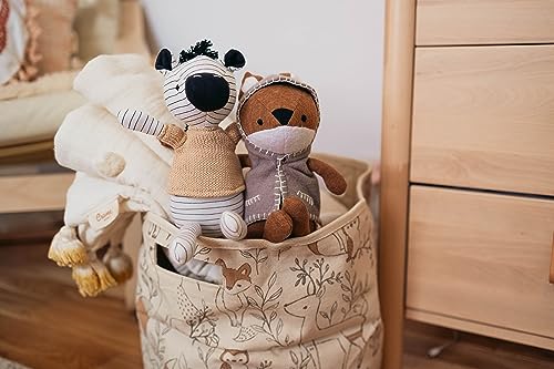 Crane Baby Fabric Round Nursery Storage Basket, Toy Storage, Woodland Nursery Decor, 13"x12", Toy Basket, Baby Storage Organizer, Toy Organizers and Storage Bins, Baby Organizers and Storage, Toy Bins - Image 6