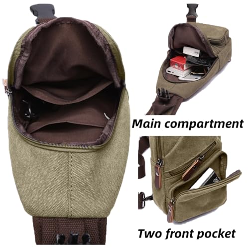 IT'SCARL Waterproof shoulder bag, crossbody bag, men's and women's suspender backpack, hiking backpack, multifunctional crossbody chest bag (green)4
