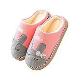 verschluss: slipon. Cliont Nette Katze Hausschuhe Indoor Winter Hausschuhe rutschfeste Schuhe Frauen und Männer 39/40 EU Hase Rosa
