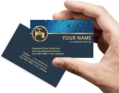 Custom Installation Repair Maintenance Emergency Upgrades and Renovations Plumbing Service Double-Sided Thick Waterproof Paper Business Cards Customize for Small Business Template 25
