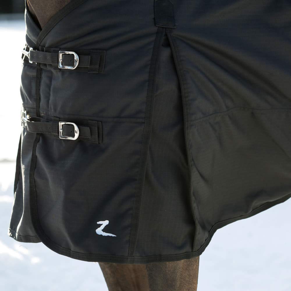 HORZE Nevada Medium Weight 1200D Turnout Blanket - 200g Fill, Waterproof, For Horses (75 Inch, Black)