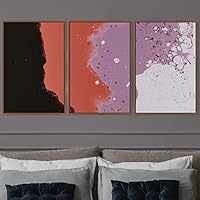 3 Piece Framed Canvas Wall Art Abstract Fluids 3D Abstract Abstract Brushstroke Contemporary - 16