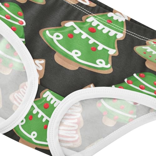 Christmas Tree Cookies Green Black Panties Little Girl Toddler Underwear Floral Cotton Funny Briefs Undies Kids 2t4