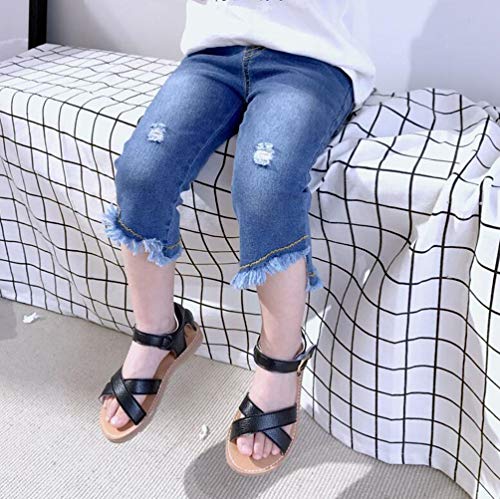 Dadawen Girl's Summer Water Sandals Strappy Comfort Soft Flat Sandal (Toddler/Little Kid) Black Us Size 5 M Toddler #TOP5