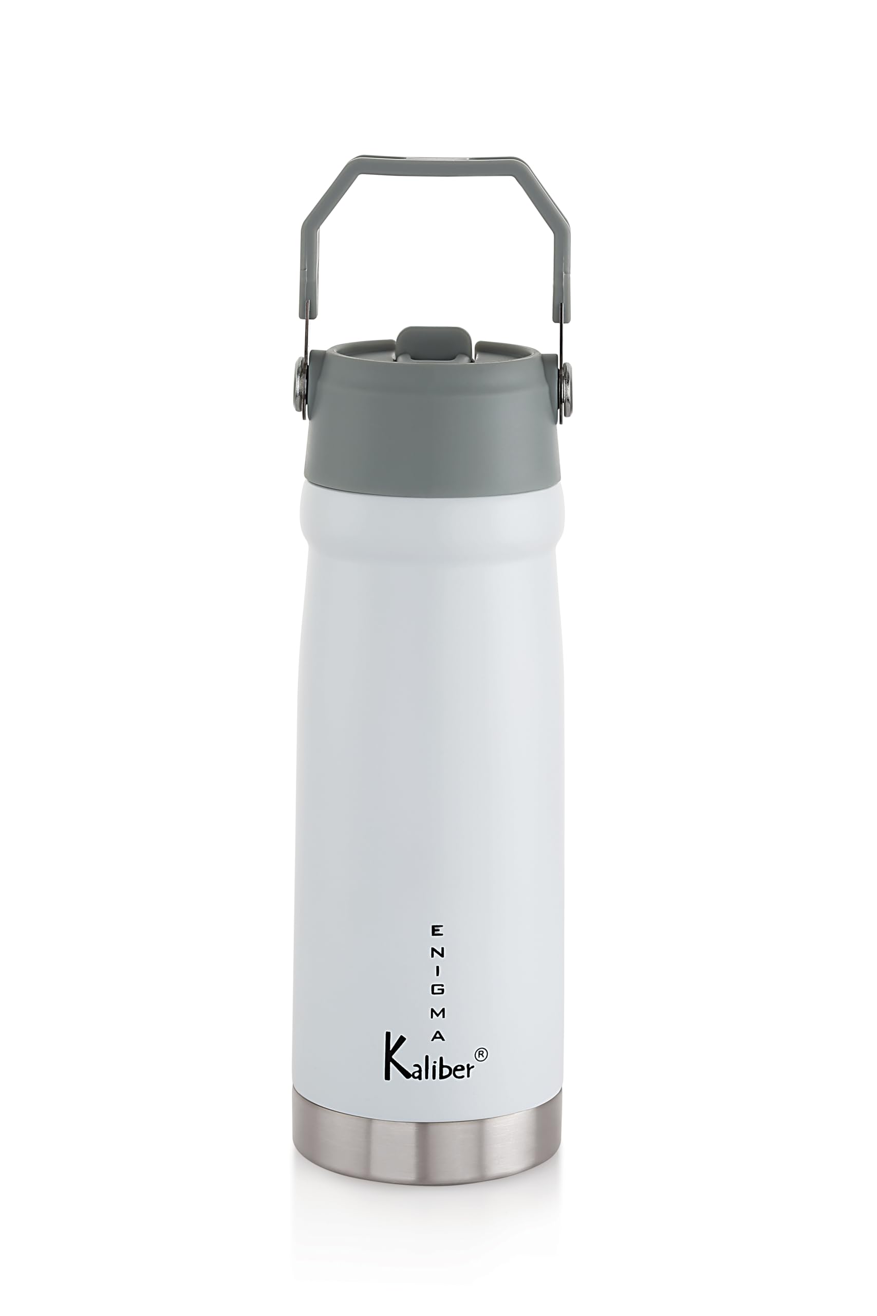 Kaliber Enigma ThermoSteel Bottle | 3 Insulation, SUS 304 Inside | 24Hr Hot & Cold | Rust & Leak Proof | Best for Home, Office, Travel Vacuum Insulated Flask Bottles (650 ml, White)