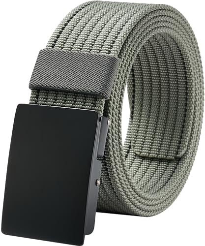 LionVII Men Nylon Web Belts - Metal Buckle, Fully Adjustable Belt Strap for Work, Easy Trim to Fit 28-49