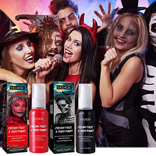 Widealiff Tinta Corporal Universal Pintura de Longa Duração Arte Festa Maquiagem Iniciante, Vermelho