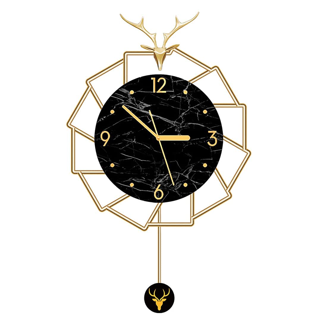 SaryEdge Metal Silent Non-Ticking Wall Clock, Modern Deer-Shaped Art Decoration Wall Clock, Quartz Movement Powered Wall Clock,38 * 60cm,38 * 60cm,38 * 60cm