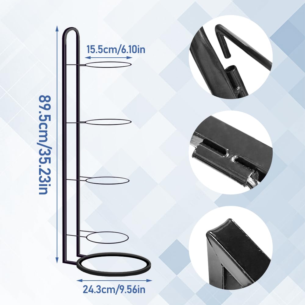 Soporte Pelotas Pared Estante Organizador De Bolas Multicapa Soporte de Bolas de Metal para Voleibol,Rugby,Baloncesto,Fútbol