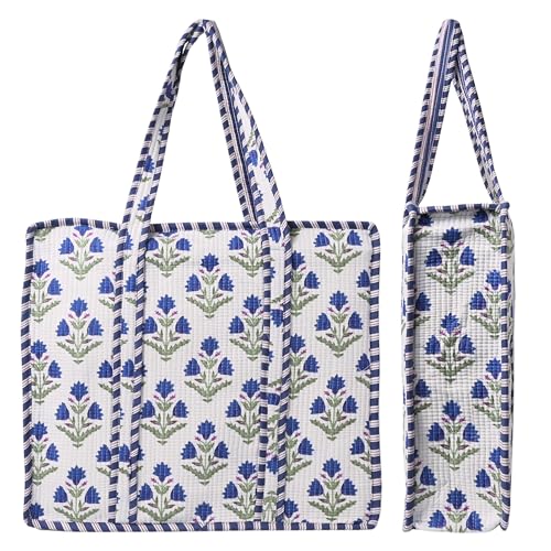 Handmade Cotton Quilted Tote Bag – Large Boho Reusable Grocery, Travel & Beach Shoulder Bags for Unisex3