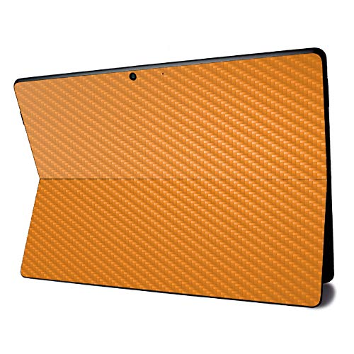 Image of MightySkins Carbon Fiber Skin for Microsoft Surface Pro X - Solid Orange | Textured Carbon Fiber Finish | Easy to Apply, Remove, and Change Styles | Made in The USA (CF-MISURPRX-Solid Orange)