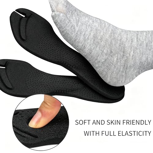 Image of SooGree 2 Pairs Gel Arch Support Cushion Insoles Adhesive Silicone Flip Flop Thong Inserts Invisible Slim Inserts Pain Relief Anti-Slip Shock Absorption Plantar Fasciitis (Black, S)
