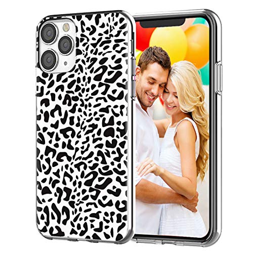 ARTIOSIT Diseñada para iPhone 12 Pro Max, 360 funda protectora completa, a prueba de golpes, delgada, flexible, suave, de TPU transparente, con diseño para iPhone 12 Pro Max, color blanco y negro