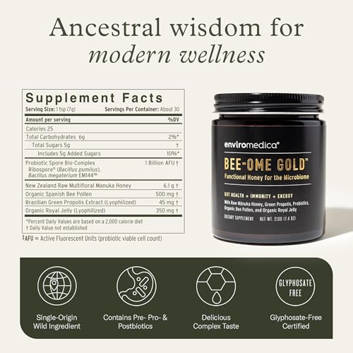 Bee-Ome Gold Miel Manuka Cruda con Probioticos 210g miniatura 6