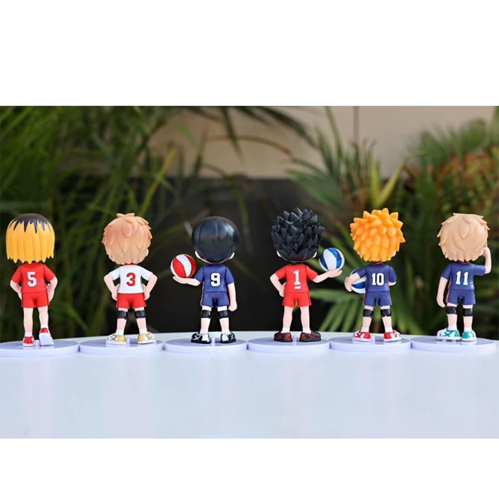 8pcs Anime Figure Shoyo Hinata Figure e Tobio Kageyama Action Figure Kotaro Bokuto/Kozume Kenma/Miya Osamu Carino Action Figure Modello Ornamento 7,5